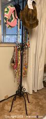 MaxSold Auction: Wrought Iron Hat Rack, Hats, Necklaces - Gilroy (California, USA) SELLER MANAGED Estate Sale Online Auction - Santa Paula Drive