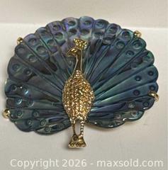 MaxSold Auction: Art Deco Paua Peacock Brooch – Abalone Seashell – Gold Tone Lapel Pin - Campbell (California, USA) PARTNER MANAGED Estate Sale Online Auction -  Dell Avenue