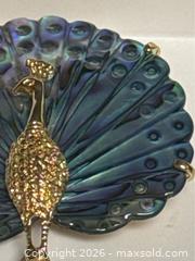 MaxSold Auction: Art Deco Paua Peacock Brooch – Abalone Seashell – Gold Tone Lapel Pin - Campbell (California, USA) PARTNER MANAGED Estate Sale Online Auction -  Dell Avenue