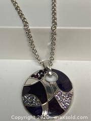 MaxSold Auction: KG Marked Enamel Pendant Necklace Silver Tone - Campbell (California, USA) PARTNER MANAGED Estate Sale Online Auction -  Dell Avenue