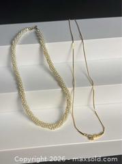 MaxSold Auction: Necklace Lot – Pearl Strand & Gold-Tone Rhinestone Necklace - Campbell (California, USA) PARTNER MANAGED Estate Sale Online Auction -  Dell Avenue