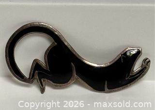MaxSold Auction: Vintage 925 Sterling Silver Panther Brooch – Black Enamel – Sleek Statement - Campbell (California, USA) PARTNER MANAGED Estate Sale Online Auction -  Dell Avenue