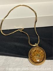 MaxSold Auction: Vintage Amber-Tone Pendant Necklace – Gold Tone Setting - Campbell (California, USA) PARTNER MANAGED Estate Sale Online Auction -  Dell Avenue