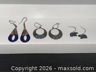 MaxSold Auction: Vintage Mexican Jewelry Earring Lot – Alpaca / Enamel (3 Pairs) - Campbell (California, USA) PARTNER MANAGED Estate Sale Online Auction -  Dell Avenue