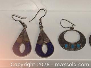 MaxSold Auction: Vintage Mexican Jewelry Earring Lot – Alpaca / Enamel (3 Pairs) - Campbell (California, USA) PARTNER MANAGED Estate Sale Online Auction -  Dell Avenue