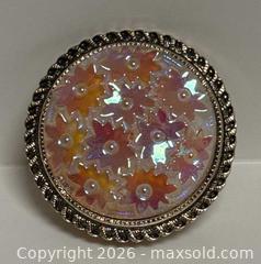 MaxSold Auction: Western Germany Iridescent Scarf Clip – Molded Floral Pink Carnival Glass - Campbell (California, USA) PARTNER MANAGED Estate Sale Online Auction -  Dell Avenue