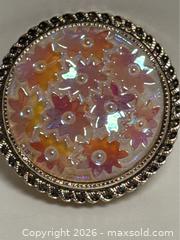 MaxSold Auction: Western Germany Iridescent Scarf Clip – Molded Floral Pink Carnival Glass - Campbell (California, USA) PARTNER MANAGED Estate Sale Online Auction -  Dell Avenue