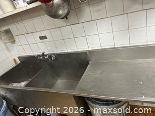 MaxSold Auction: Stainless Steel Two-Basin Commercial Kitchen Sink with Drainboard - Quinte West (Trenton) (Ontario, Canada) SELLER MANAGED Moving Online Auction - Front Street