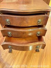 MaxSold Auction: Antique Accent Table with 3 Drawers, Brown - Toronto (Ontario, Canada) SELLER MANAGED Estate Sale Online Auction - Glenthorne Drive