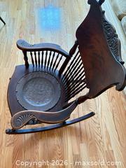 MaxSold Auction: Antique Rocking Chair with Leather Embossed Medallion Seat - Toronto (Ontario, Canada) SELLER MANAGED Estate Sale Online Auction - Glenthorne Drive