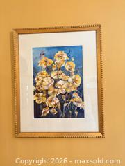 MaxSold Auction: Framed watercolour: Gold Flowers  - Toronto (Ontario, Canada) SELLER MANAGED Estate Sale Online Auction - Glenthorne Drive