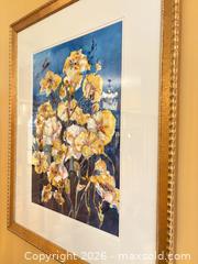 MaxSold Auction: Framed watercolour: Gold Flowers  - Toronto (Ontario, Canada) SELLER MANAGED Estate Sale Online Auction - Glenthorne Drive