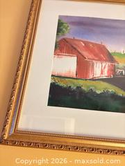 MaxSold Auction: Framed Watercolour: Red Barn - Toronto (Ontario, Canada) SELLER MANAGED Estate Sale Online Auction - Glenthorne Drive