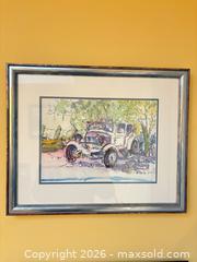 MaxSold Auction: Original art (by owner) - Old car / Cafe  - Toronto (Ontario, Canada) SELLER MANAGED Estate Sale Online Auction - Glenthorne Drive