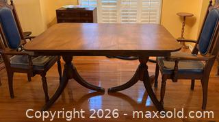 MaxSold Auction: Solid Wood Double Pedestal Dining Table — Seats 6 - Toronto (Ontario, Canada) SELLER MANAGED Estate Sale Online Auction - Glenthorne Drive