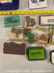 MaxSold Auction: Large Lot Rubber Craft Stamps & Ink Pads  - Vancouver (British Columbia, Canada) SELLER MANAGED Reseller Online Auction - East 7th Avenue (STORAGE)