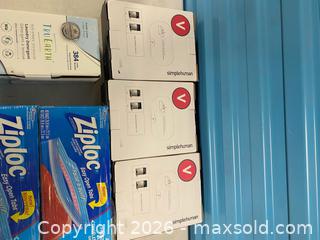 MaxSold Auction: Lot Simplehuman Code V Liners Ziploc Freezer Bags Tru Earth Detergent  - Vancouver (British Columbia, Canada) SELLER MANAGED Reseller Online Auction - East 7th Avenue (STORAGE)