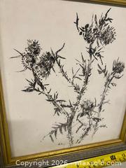 MaxSold Auction: Vintage Framed Botanical Ink Drawing – Thistle – Signed – Eaton’s - Vancouver (British Columbia, Canada) SELLER MANAGED Reseller Online Auction - East 7th Avenue (STORAGE)