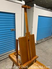 MaxSold Auction: Wooden French Style Field Artist Easel w/ Storage Drawer. Folding  - Vancouver (British Columbia, Canada) SELLER MANAGED Reseller Online Auction - East 7th Ave (STORAGE)