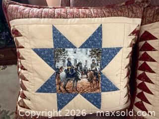 MaxSold Auction: Handmade (3) Pillow Lot - Le Roy (New York, USA) SELLER MANAGED Estate Sale Online Auction - Wescott Road