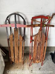 MaxSold Auction: PAIR of Vintage Sleds - Le Roy (New York, USA) SELLER MANAGED Estate Sale Online Auction - Wescott Road