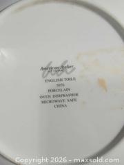 MaxSold Auction: American Atelier Porcelain Plate, English Toile Pattern, 8-inch - Ottawa (Ontario, Canada) SELLER MANAGED Downsizing Online Auction - Regiment Avenue