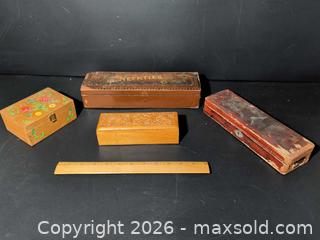 MaxSold Auction: Hand-Painted Carved Wooden Jewelry/Trinket Box with Hinged Lid - Ottawa (Ontario, Canada) SELLER MANAGED Downsizing Online Auction - Regiment Avenue