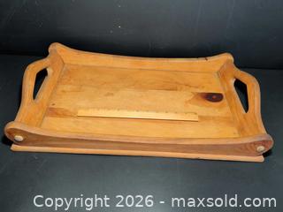 MaxSold Auction: Large Natural Wood Serving Tray with Built-in Handles - Ottawa (Ontario, Canada) SELLER MANAGED Downsizing Online Auction - Regiment Avenue