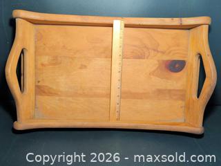 MaxSold Auction: Large Natural Wood Serving Tray with Built-in Handles - Ottawa (Ontario, Canada) SELLER MANAGED Downsizing Online Auction - Regiment Avenue