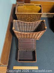 MaxSold Auction: Lot of 9 Wicker baskets/cases - Ottawa (Ontario, Canada) SELLER MANAGED Downsizing Online Auction - Regiment Avenue