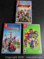 MaxSold Auction: Nintendo Switch Lot: Jumanji; Sports Party; LEGO DC Super-Villains - Ottawa (Ontario, Canada) SELLER MANAGED Downsizing Online Auction - Regiment Avenue
