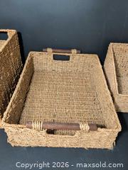 MaxSold Auction: Set of 3 Wicker/Seagrass Natural Fiber Storage Baskets - Ottawa (Ontario, Canada) SELLER MANAGED Downsizing Online Auction - Regiment Avenue