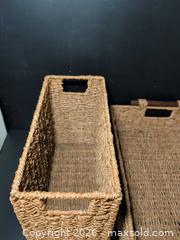 MaxSold Auction: Set of 3 Wicker/Seagrass Natural Fiber Storage Baskets - Ottawa (Ontario, Canada) SELLER MANAGED Downsizing Online Auction - Regiment Avenue