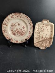 MaxSold Auction: Victorian Brown Transferware Plate & Serving Tray, Earthenware - Ottawa (Ontario, Canada) SELLER MANAGED Downsizing Online Auction - Regiment Avenue
