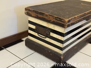 MaxSold Auction: Antique Wooden Baroque Travelling chest  - Victoria (British Columbia, Canada) SELLER MANAGED Estate Sale Online Auction - Simcoe Street