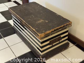 MaxSold Auction: Antique Wooden Baroque Travelling chest  - Victoria (British Columbia, Canada) SELLER MANAGED Estate Sale Online Auction - Simcoe Street