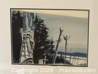 MaxSold Auction: Evie Gravenor Framed Painting "Totems at Alert Bay"  - Victoria (British Columbia, Canada) SELLER MANAGED Estate Sale Online Auction - Simcoe Street