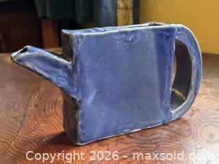 MaxSold Auction: Handmade Blue Glaze Brutalist Ceramic Teapot/Watering Can - Victoria (British Columbia, Canada) SELLER MANAGED Estate Sale Online Auction - Simcoe Street