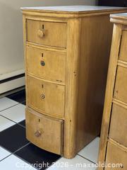 MaxSold Auction: Pair of Antique Birch Bedside Drawer Tables  - Victoria (British Columbia, Canada) SELLER MANAGED Estate Sale Online Auction - Simcoe Street