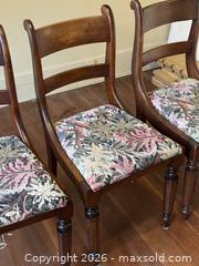 MaxSold Auction: Three Vintage Mahogany Victorian Style Dining Chairs - Victoria (British Columbia, Canada) SELLER MANAGED Estate Sale Online Auction - Simcoe Street