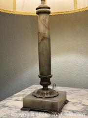 MaxSold Auction: Vintage Green Onyx Column Lamp  - Victoria (British Columbia, Canada) SELLER MANAGED Estate Sale Online Auction - Simcoe Street