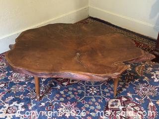 MaxSold Auction: Vintage Live Edge Oak Coffee Table  - Victoria (British Columbia, Canada) SELLER MANAGED Estate Sale Online Auction - Simcoe Street