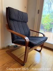 MaxSold Auction: MCM Ikea Poang Chair & Leather Ottoman -  Mountain View (California, USA) SELLER MANAGED Estate Sale Online Auction - Clark Avenue