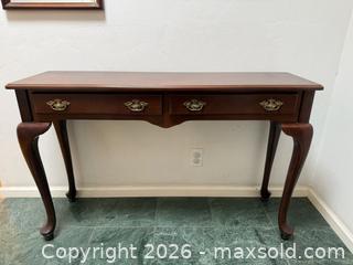 MaxSold Auction: Vintage Bombay Co. Mahogany Console with Queen Anne Legs -  Mountain View (California, USA) SELLER MANAGED Estate Sale Online Auction - Clark Avenue