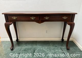 MaxSold Auction: Vintage Bombay Co. Mahogany Console with Queen Anne Legs -  Mountain View (California, USA) SELLER MANAGED Estate Sale Online Auction - Clark Avenue