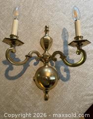 MaxSold Auction: Vintage Brass Wall Sconces w/ Candelabra Arms Made in Spain -  Mountain View (California, USA) SELLER MANAGED Estate Sale Online Auction - Clark Avenue