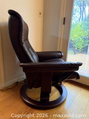 MaxSold Auction: Vintage Ekornes Stressless Royal Large Leather Swivel Recliner Chair and Ottoman -  Mountain View (California, USA) SELLER MANAGED Estate Sale Online Auction - Clark Avenue