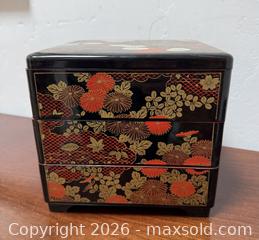 MaxSold Auction: Vintage Japanese Lacquer 3 Tier Stack Bento Lunch Jewelry Trinket Holder -  Mountain View (California, USA) SELLER MANAGED Estate Sale Online Auction - Clark Avenue