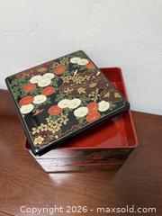 MaxSold Auction: Vintage Japanese Lacquer 3 Tier Stack Bento Lunch Jewelry Trinket Holder -  Mountain View (California, USA) SELLER MANAGED Estate Sale Online Auction - Clark Avenue