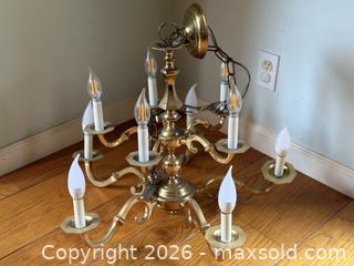 MaxSold Auction: Vintage Large Dutch Style Arm Lights Brass Chandelier Made in Spain  -  Mountain View (California, USA) SELLER MANAGED Estate Sale Online Auction - Clark Avenue